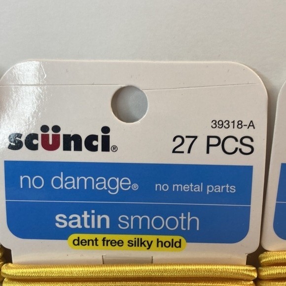 Scunci No Damage Satin Smooth Hair Elastics Pink Blue Green Yellow Black - Picture 2 of 13